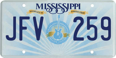 MS license plate JFV259