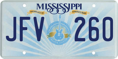 MS license plate JFV260