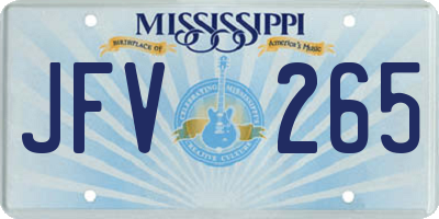 MS license plate JFV265