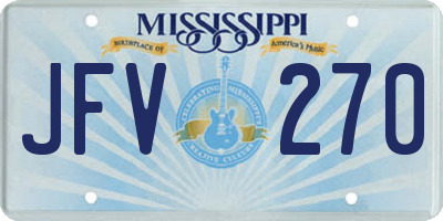 MS license plate JFV270
