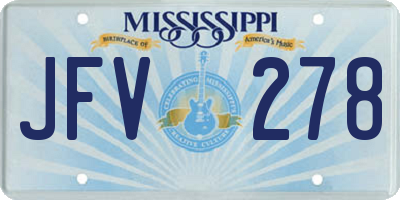 MS license plate JFV278