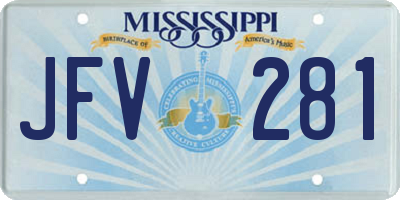 MS license plate JFV281