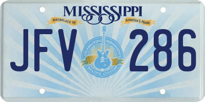 MS license plate JFV286