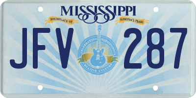 MS license plate JFV287