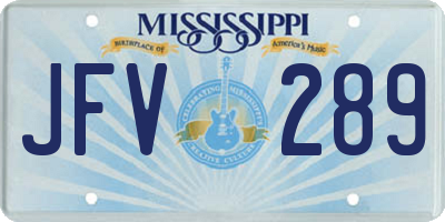MS license plate JFV289
