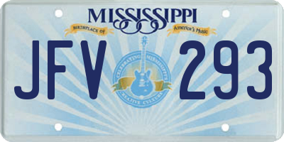MS license plate JFV293