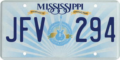 MS license plate JFV294