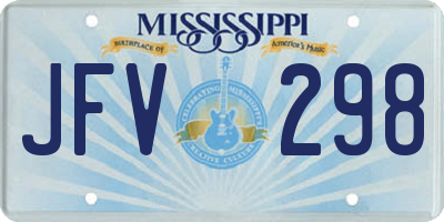 MS license plate JFV298