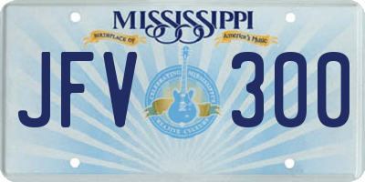 MS license plate JFV300