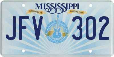 MS license plate JFV302