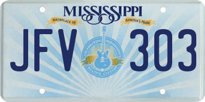 MS license plate JFV303