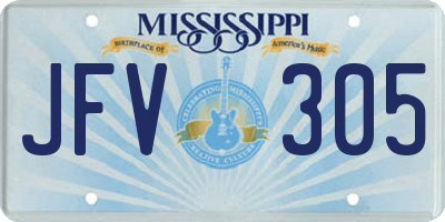 MS license plate JFV305