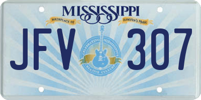 MS license plate JFV307