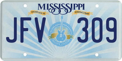 MS license plate JFV309