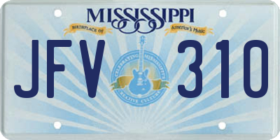MS license plate JFV310
