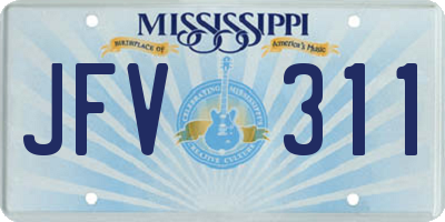 MS license plate JFV311
