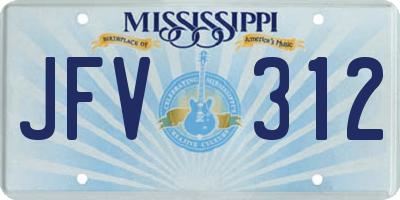 MS license plate JFV312