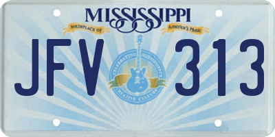 MS license plate JFV313