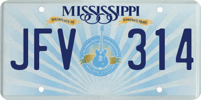 MS license plate JFV314