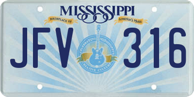 MS license plate JFV316