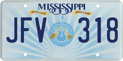 MS license plate JFV318