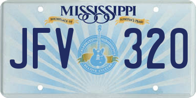 MS license plate JFV320