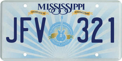 MS license plate JFV321