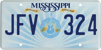 MS license plate JFV324