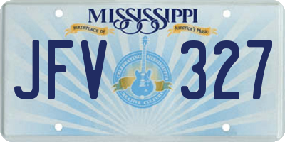 MS license plate JFV327