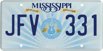 MS license plate JFV331