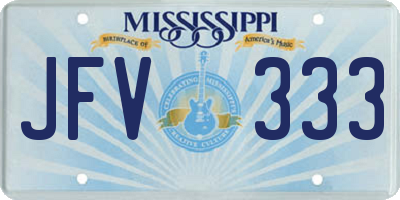 MS license plate JFV333
