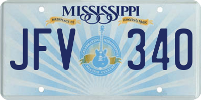 MS license plate JFV340