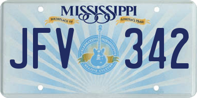 MS license plate JFV342