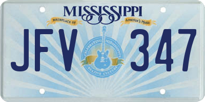MS license plate JFV347