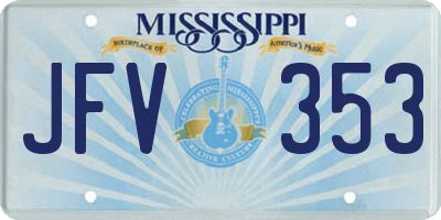 MS license plate JFV353
