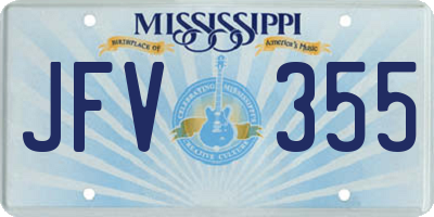 MS license plate JFV355
