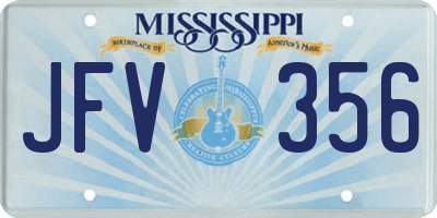 MS license plate JFV356