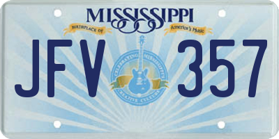 MS license plate JFV357