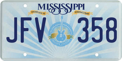 MS license plate JFV358