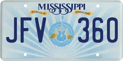 MS license plate JFV360