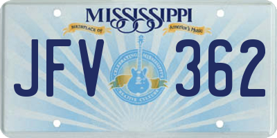 MS license plate JFV362