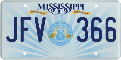 MS license plate JFV366