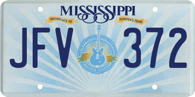 MS license plate JFV372
