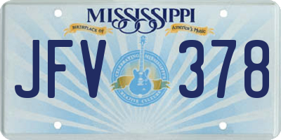 MS license plate JFV378