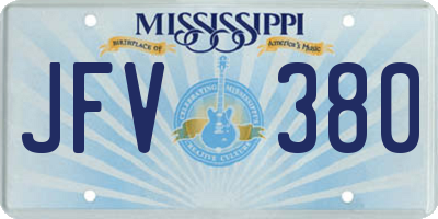 MS license plate JFV380