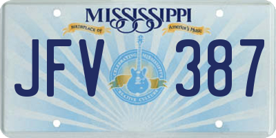 MS license plate JFV387