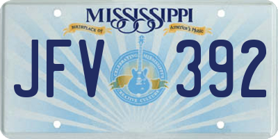 MS license plate JFV392