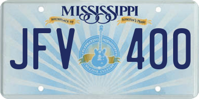 MS license plate JFV400