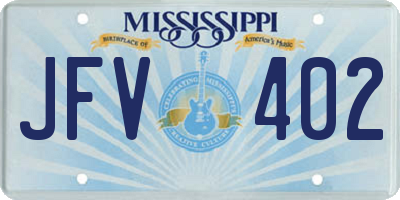 MS license plate JFV402