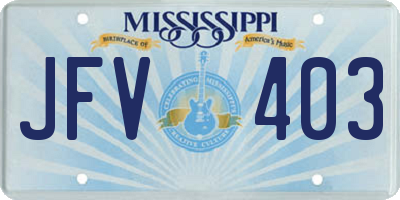 MS license plate JFV403